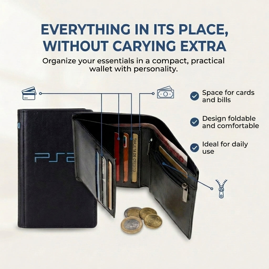 Wallet with PS2 retro console design